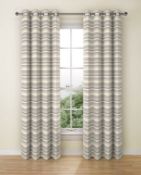 Lined Geometric Chenille Curtains Eyelet RRP £99