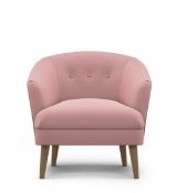 Loft Benni Luxury Armchair Savio Velvet Pink, (missing legs, see image) RRP £179