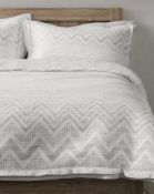 Pure Cotton Chevron Stripe Textured Bedding Set, Double