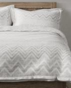 Pure Cotton Chevron Stripe Textured Bedding Set, Double