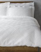 Beautifully Textured 100% Cotton Cut Square Bedding Set, Single