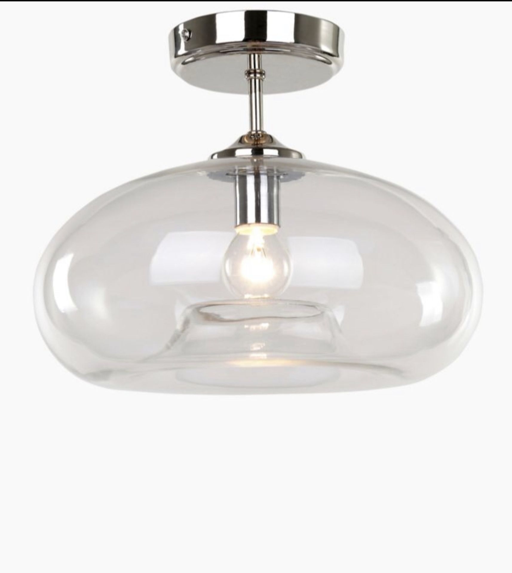 Flush Clear Glass Ceiling Light RRP £89