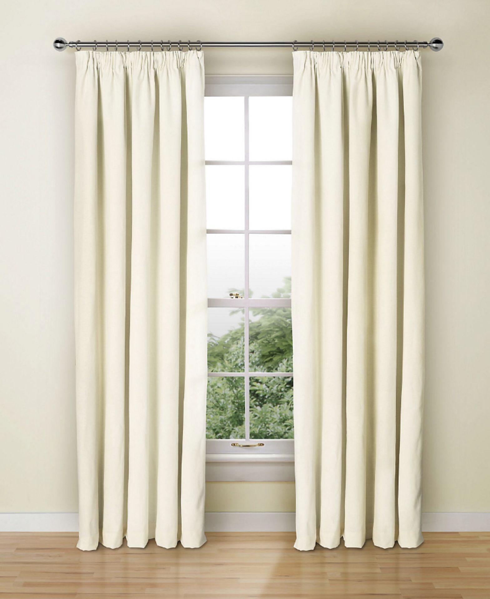 Blackout & Thermal Lined Plain Cotton, Pencil Pleat Curtains RRP £49.50