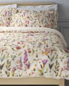 Pure Cotton Sateen Watercolour Floral Print Bedding Set, Double RRP £59