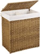 SONGMICS Handwoven Laundry Basket, 110L Synthetic Rattan (colour may vary)