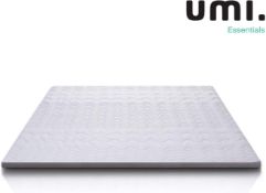 Umi. Essentials Memory Foam Mattress Topper with 7 Zone Support, Certipur 180 by 200 by 6 cm