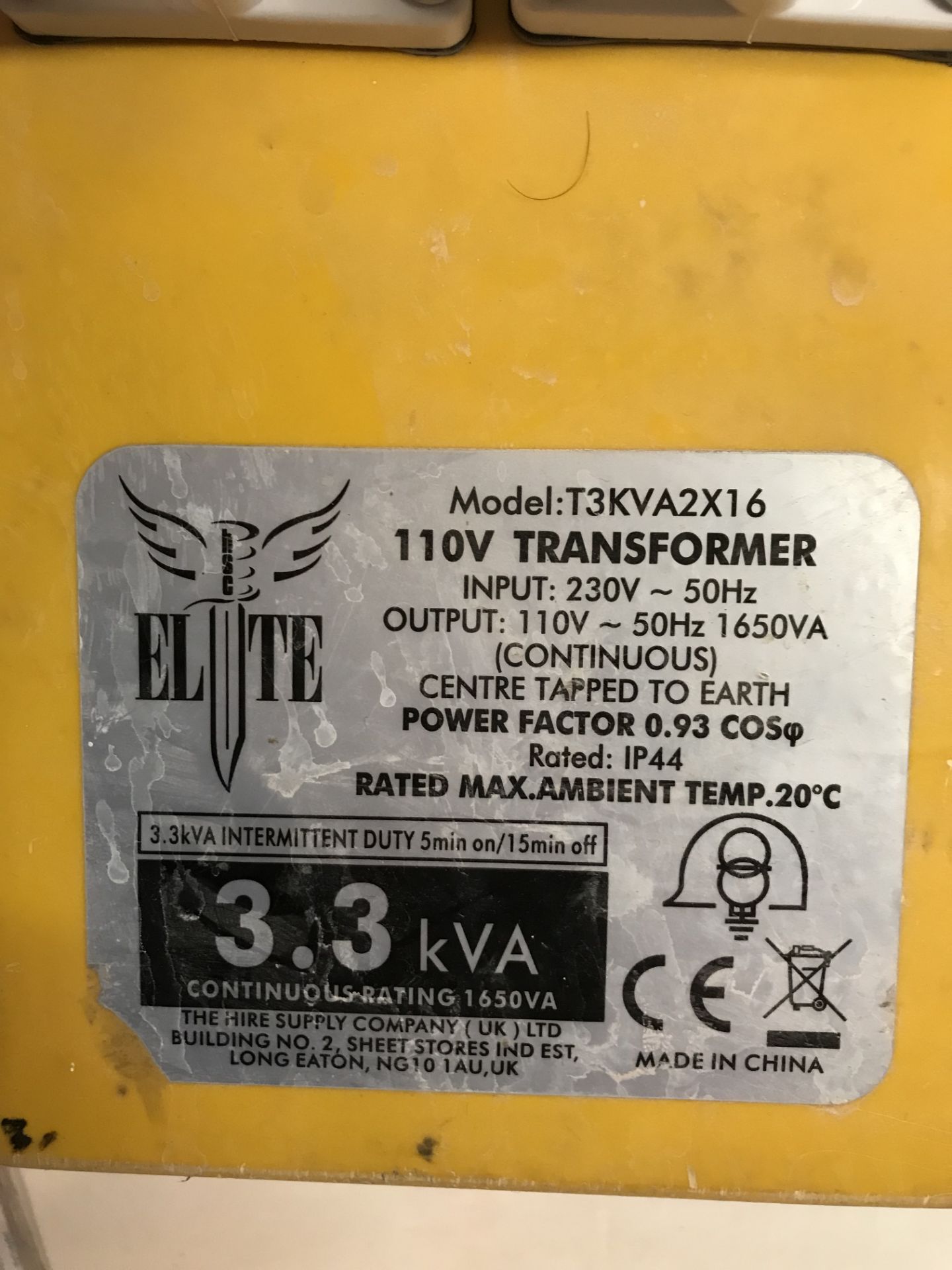 Elite 3.3 KVA STEP DOWN Site Yellow Transformer - Image 2 of 3