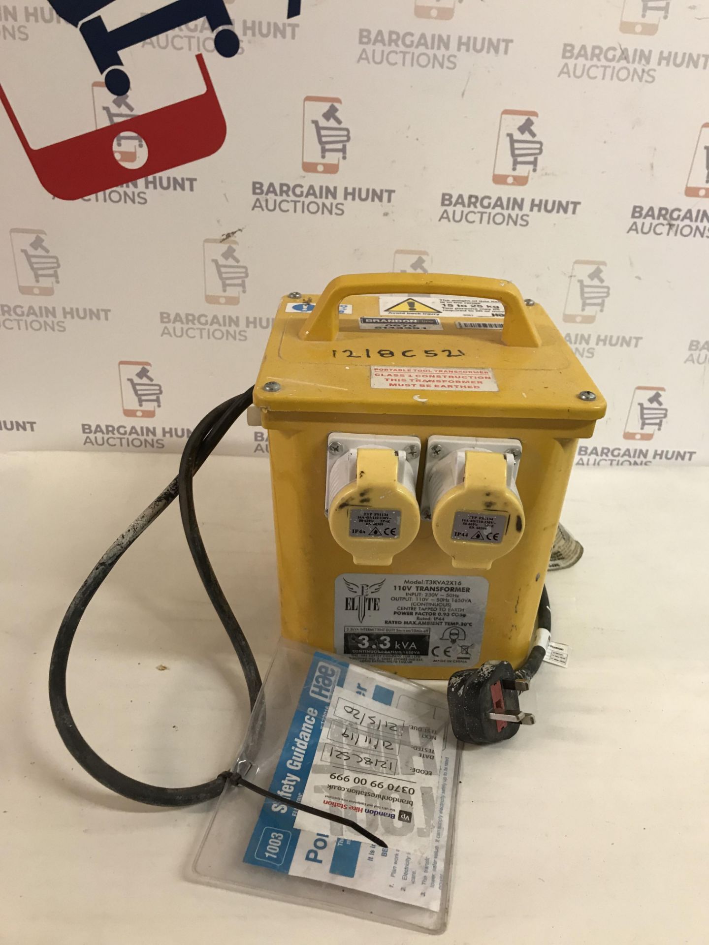 Elite 3.3 KVA STEP DOWN Site Yellow Transformer