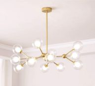 Surpars House Sputnik Chandelier Globe Ceiling Light, 11 Lights (missing 1 shade)