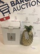 Talking Tables Emporium Gold Pineapple Ceramic Ice Bucket (small chip, see image)