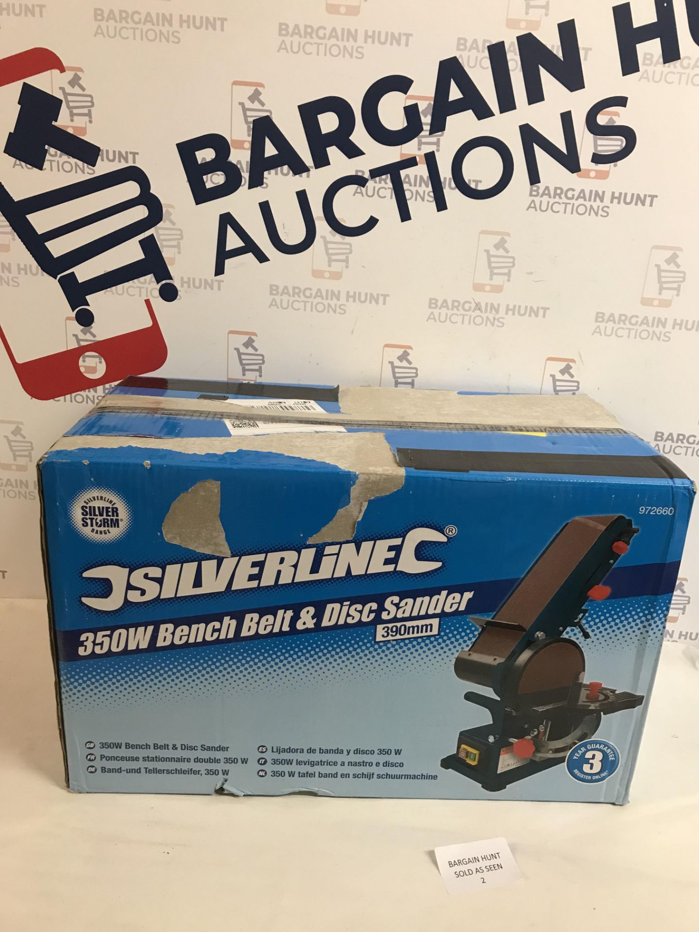 Silverstorm 972660 - 350W Bench-Mounted 390mm Belt & 150mm Disc Sander RRP £100