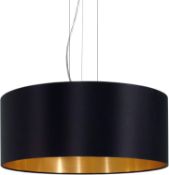 Maserlo 3 Light Drum Pendant Light Shade Colour: Black / Gold (needs attention, see image) RRP £79.