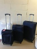 Luggage Set 4 Wheel Soft Suitcases with Security Zip (1 zip on large suitcase faulty) RRP £259