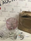 Ribbed Glass Table Lamp Pink