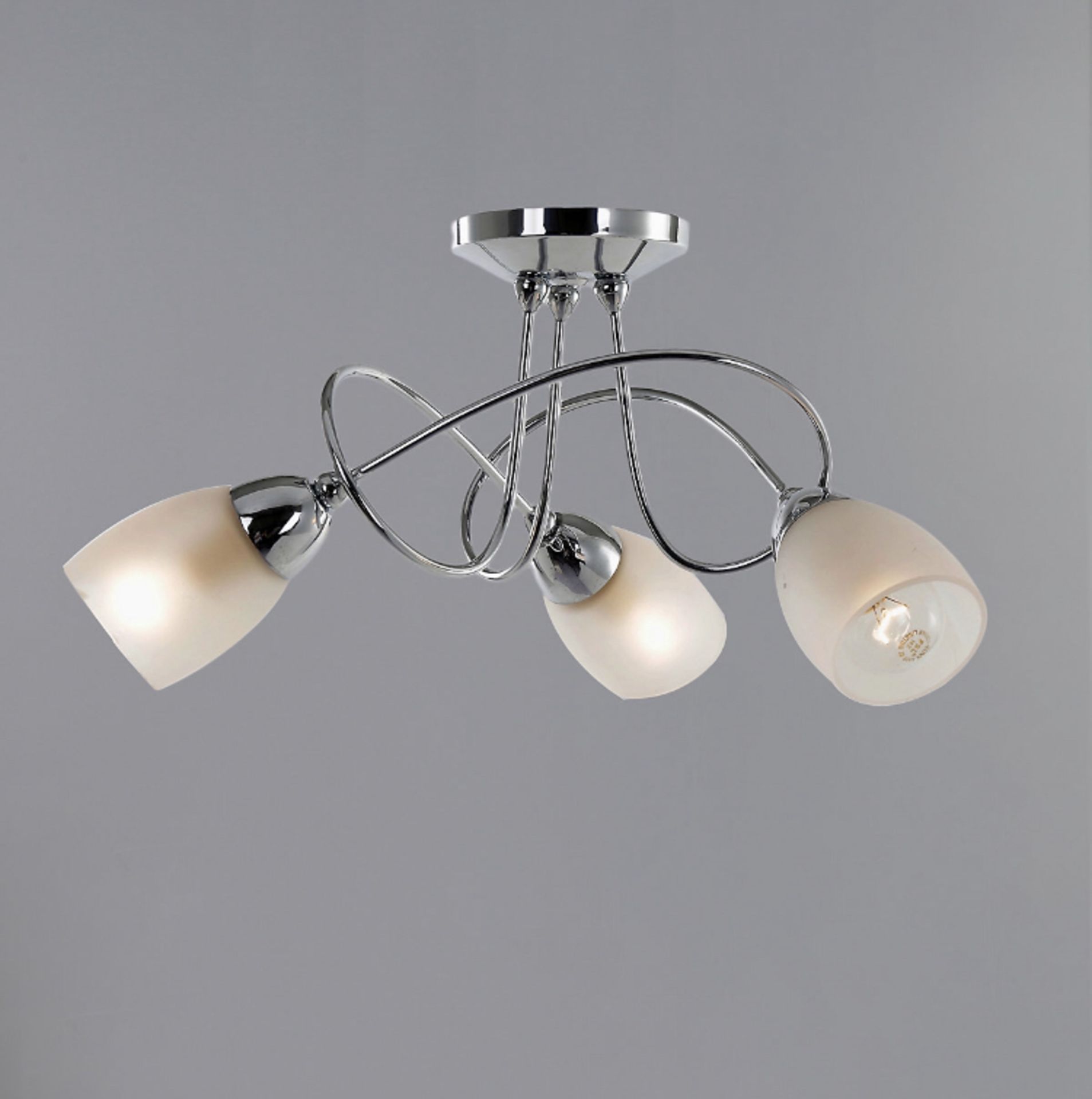 Andrea Flush 3 Light Chrome Ceiling Light