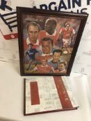 Arsenal FC Vintage Painting with A Newspaper History Book