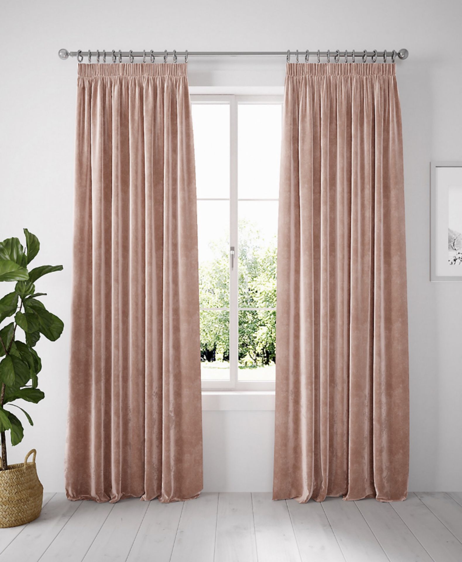 Velvet Pencil Pleat Curtains RRP £129