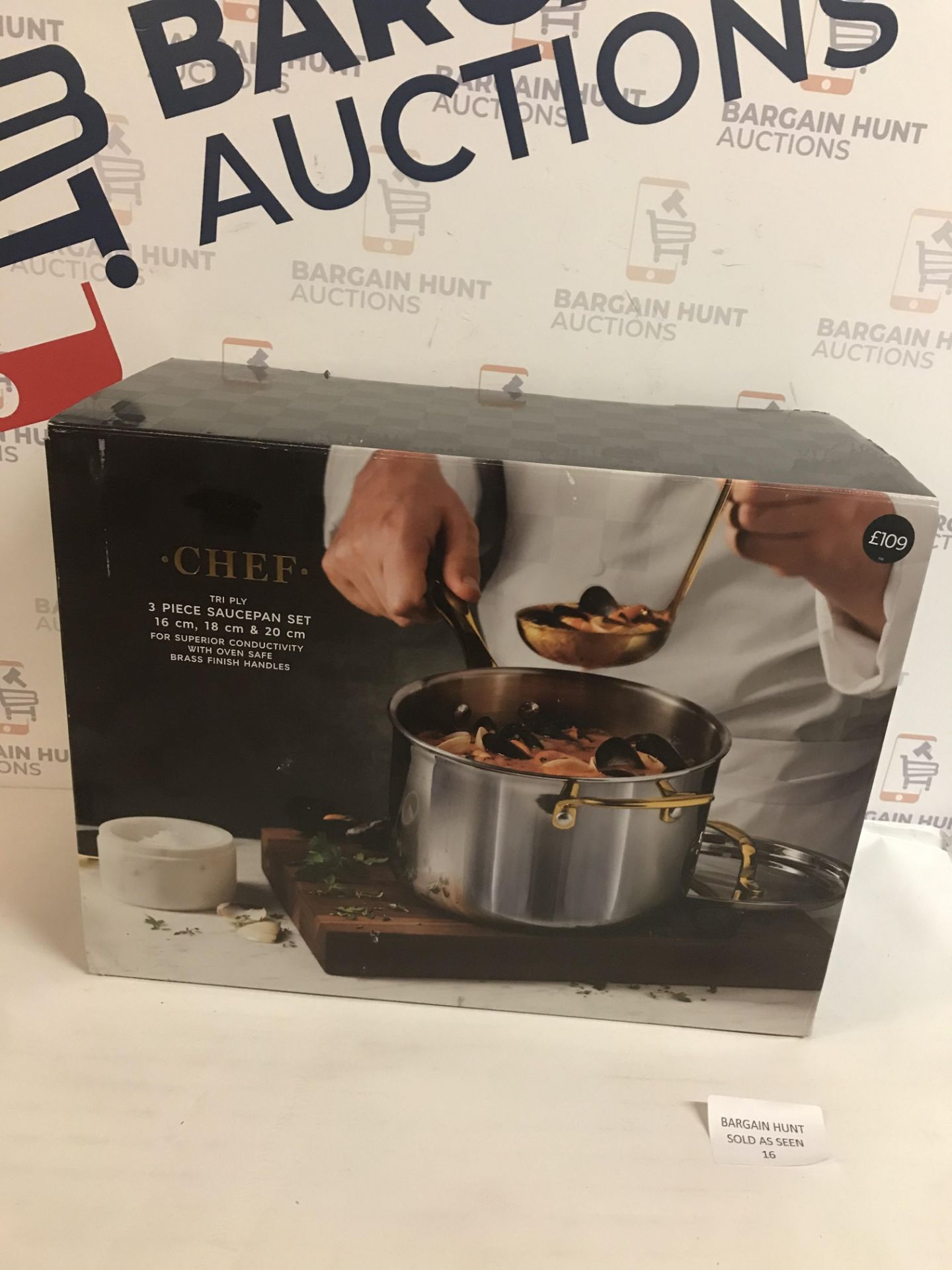 Chef Tri Ply 3 Piece Saucepan Set RRP £109