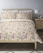 Beautifully Soft & Smooth Pure Cotton Sateen Floral Bedding Set, Super King RRP £89