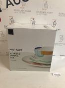 Abstract Porcelain 11 Piece Dining Set (missing 1 bowl)