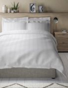 Soft & Comfortable Pure Cotton Striped Waffle Bedding Set, Super King RRP £79