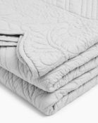 Pure Cotton Embroidered Trapunto Bedspread Grey RRP £150