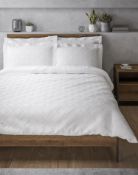 Beautifully Textured Pure Cotton Square Cut Textured Bedding Set, Double RRP £59