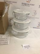 Glass Food Storage Containers, set of 3