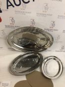 Stainless Steel Oval Dishes, Set of 3