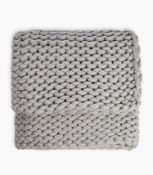 Chunky Knitted Throw, Light Grey RRP £70