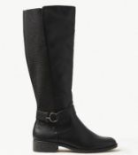 Elastic Block Heel Knee High Boots, 7.5 UK