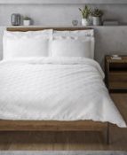 Pure Cotton Square Cut Textured Bedding Set, Double RRP £59