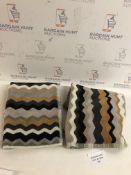 Pure Cotton Zig Zag Pattern Hand Towels, Set of 2
