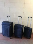 Set of 3 Luggage - 4 Wheel Soft Suitcases With Security Zip RRP £259
