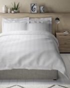 Soft & Comfortable Pure Cotton Striped Waffle Bedding Set, King Size RRP £69