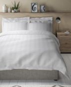 Soft & Comfortable Pure Cotton Striped Waffle Bedding Set, Super King RRP £79
