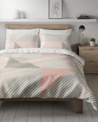 Cotton Rich Geometric Bedding Set with Fitted Sheet Gift Set, Double