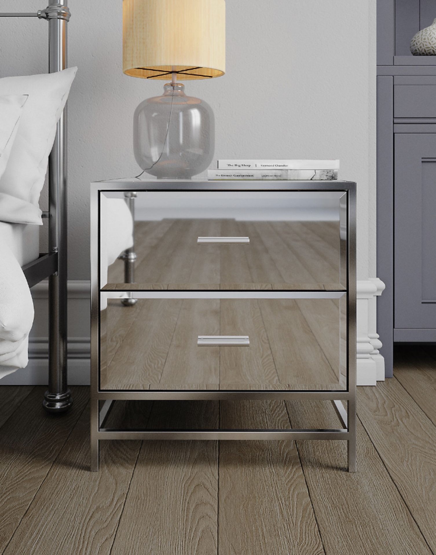 Skylar Luxury Bedside Table (small crack/ chip on side, see image) RRP £179 - Image 2 of 3