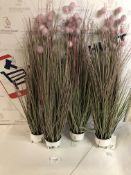 Artificial Tall Pom Pom Grass (without pots), Set of 4