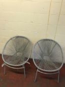 Loft Set of 2 Lois Garden Chairs (damaged string on 1 chair, see image) RRP £119