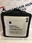 Supersoft Teddy Fleece Synthetic 10.5 Tog Duvet, Super King RRP £59