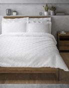Pure Cotton Textured Square Cut Bedding Set, Super King RRP £79