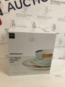 Abstract Porcelain 10 Piece Dining Set (missing 2 dinner plates)