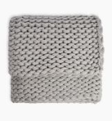 Luxury Light Grey Chunky Knitted Throw RRP £70