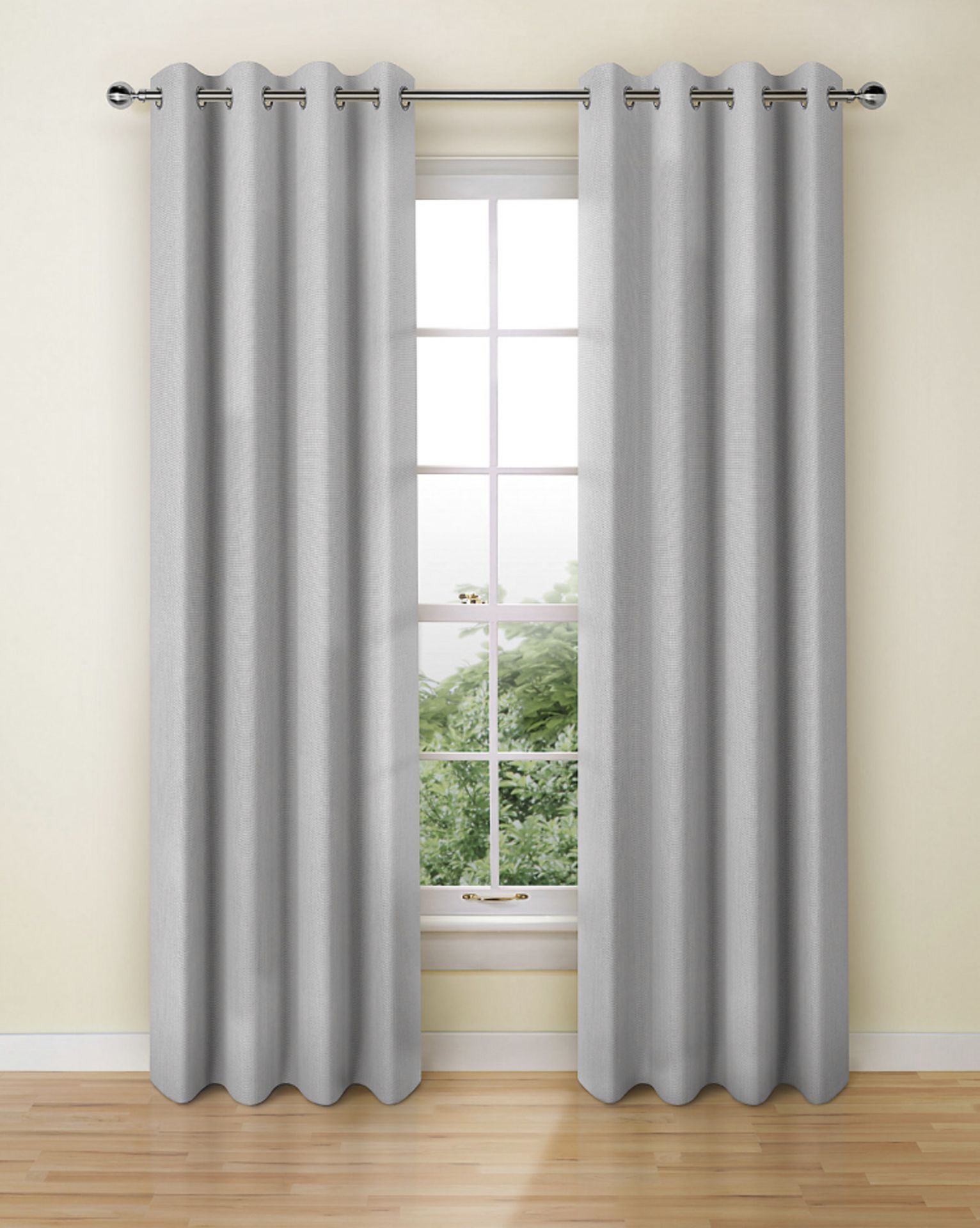 Lined Banbury Weave Eyelet Curtains RRP £85