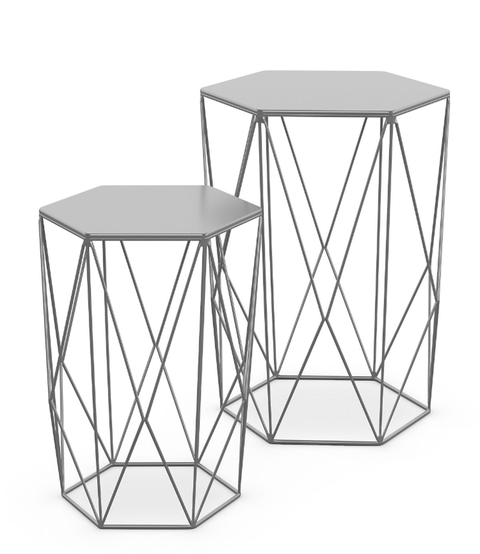 Loft Wire Nest of Tables, Grey RRP £79 - Image 2 of 4