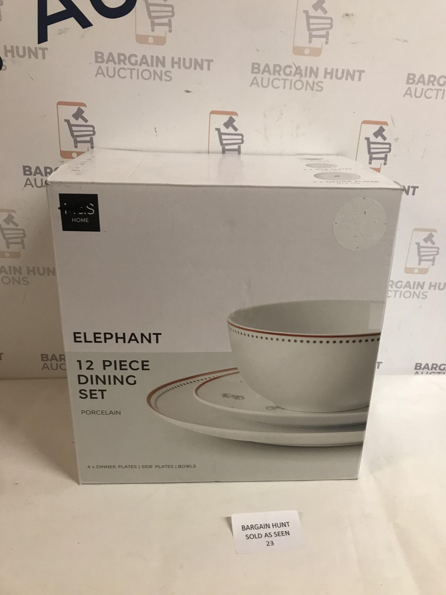 Porcelain Elephant 12 Piece Dinin Set