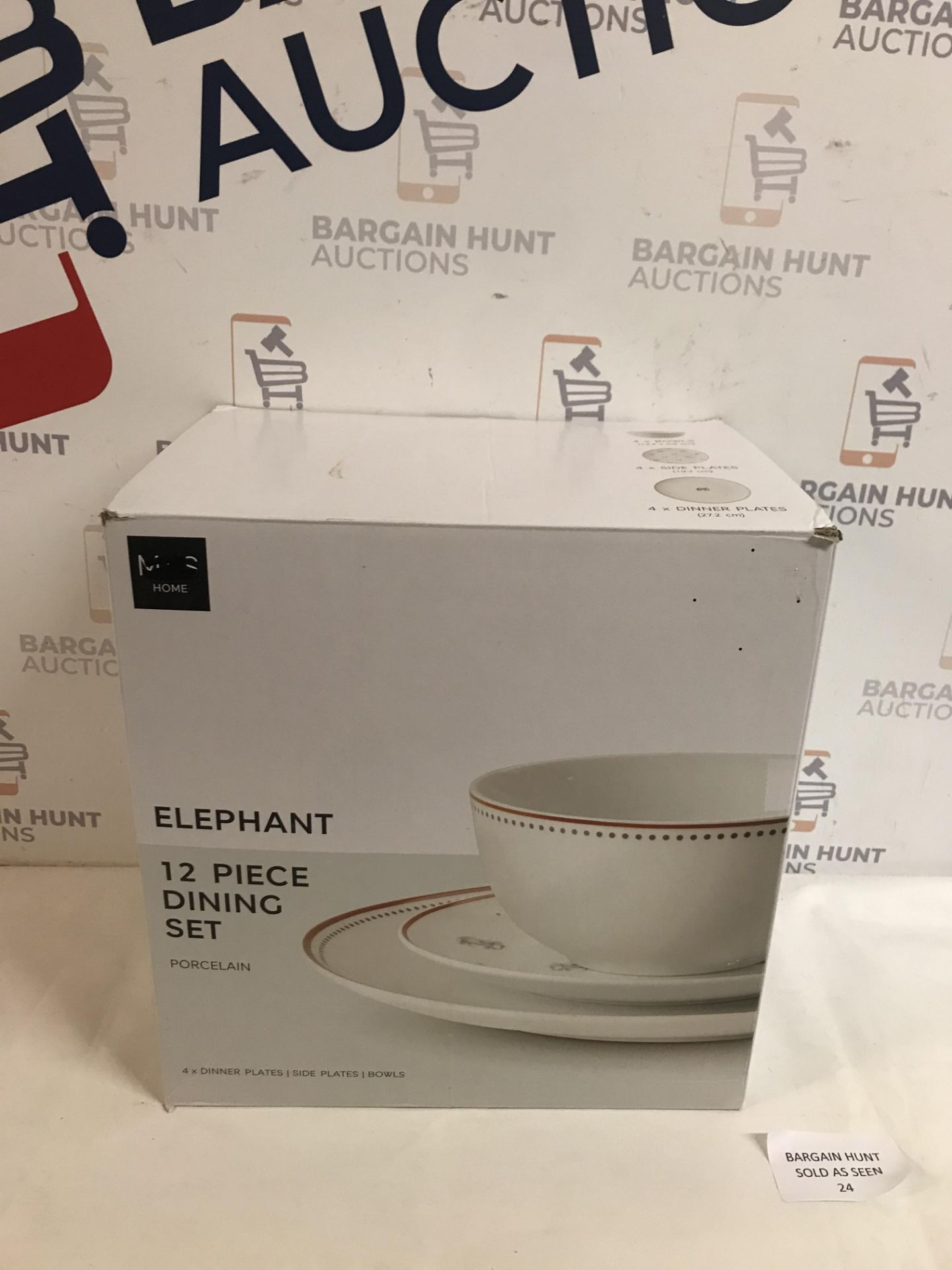 Porcelain Elephant 12 Piece Dinin Set