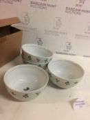 Set of 4 Porcelain Plant Print Bowls