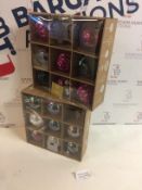 Set of 2 Pack of 8 Glass Decorative Baubles